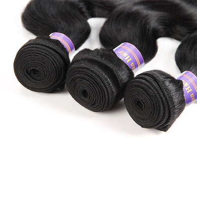 Malaysian Body Wave 4 Bundles with 4*4 Lace Closure Virgin Human Hair : ALLOVEHAIR