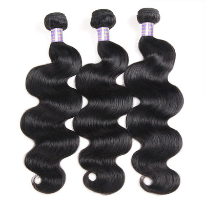 Allove Hair Brazilian Body Wave Hair 3 Bundles with 4*4 Transparent Lace Closure : ALLOVEHAIR