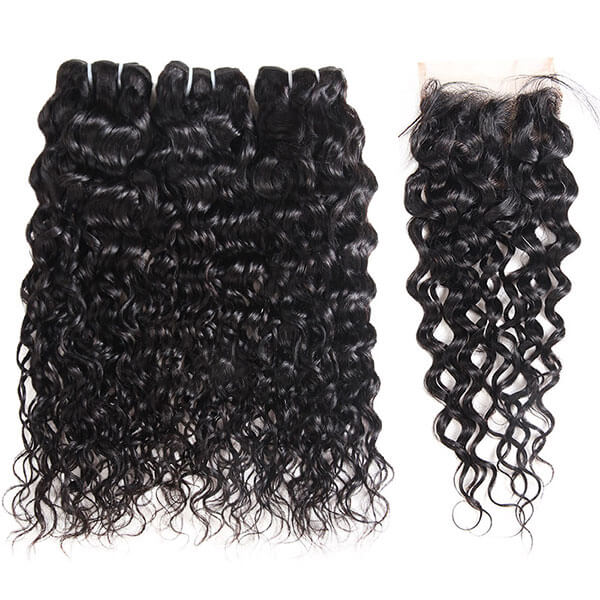 Allove Hair Buy 3 Bundles Water Wave Hair Get 1 Free Lace Closure : ALLOVEHAIR