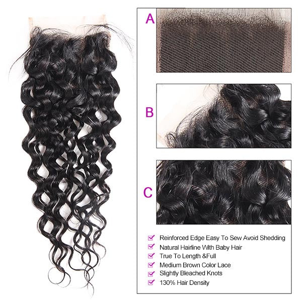 Allove Hair Buy 3 Bundles Water Wave Hair Get 1 Free Lace Closure