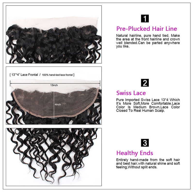 Allove Hair Wholesale 10 Bundles Water Wave  13*4 Lace Frontal Closure Human Hair : ALLOVEHAIR